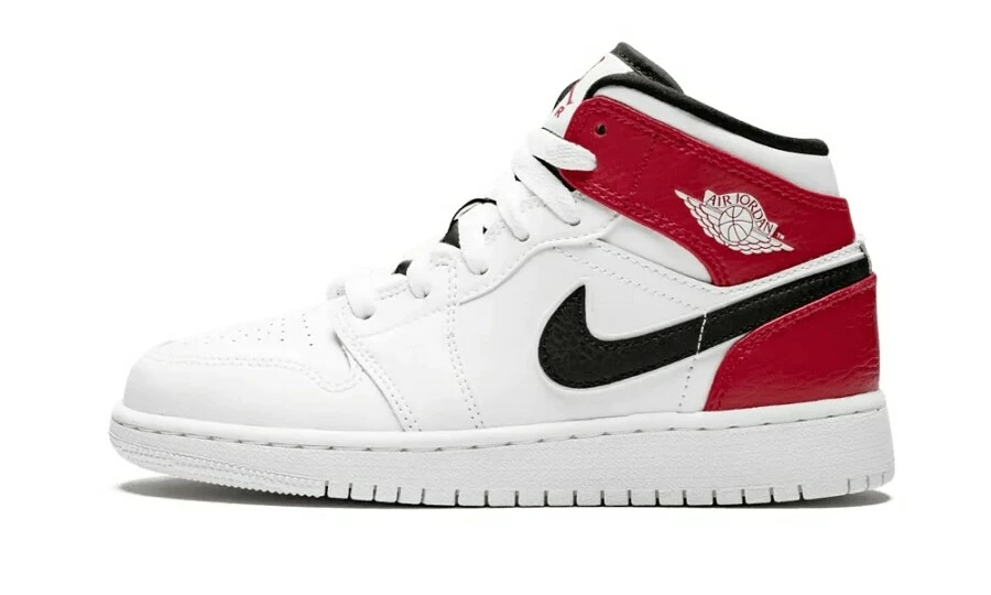 Air Jordan 1 Mid White Black Gym Red (GS) 1 Air Jordan 1 Mid White Black Gym Red (GS)